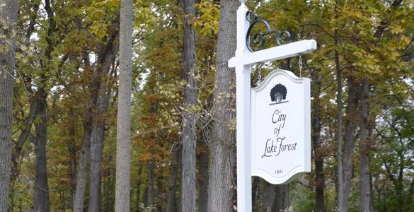 Landscaping in Lake Forest Village Sign