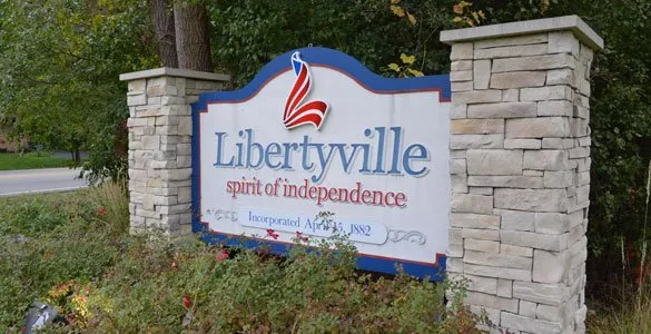 Landscaping in Libertyville Village Sign