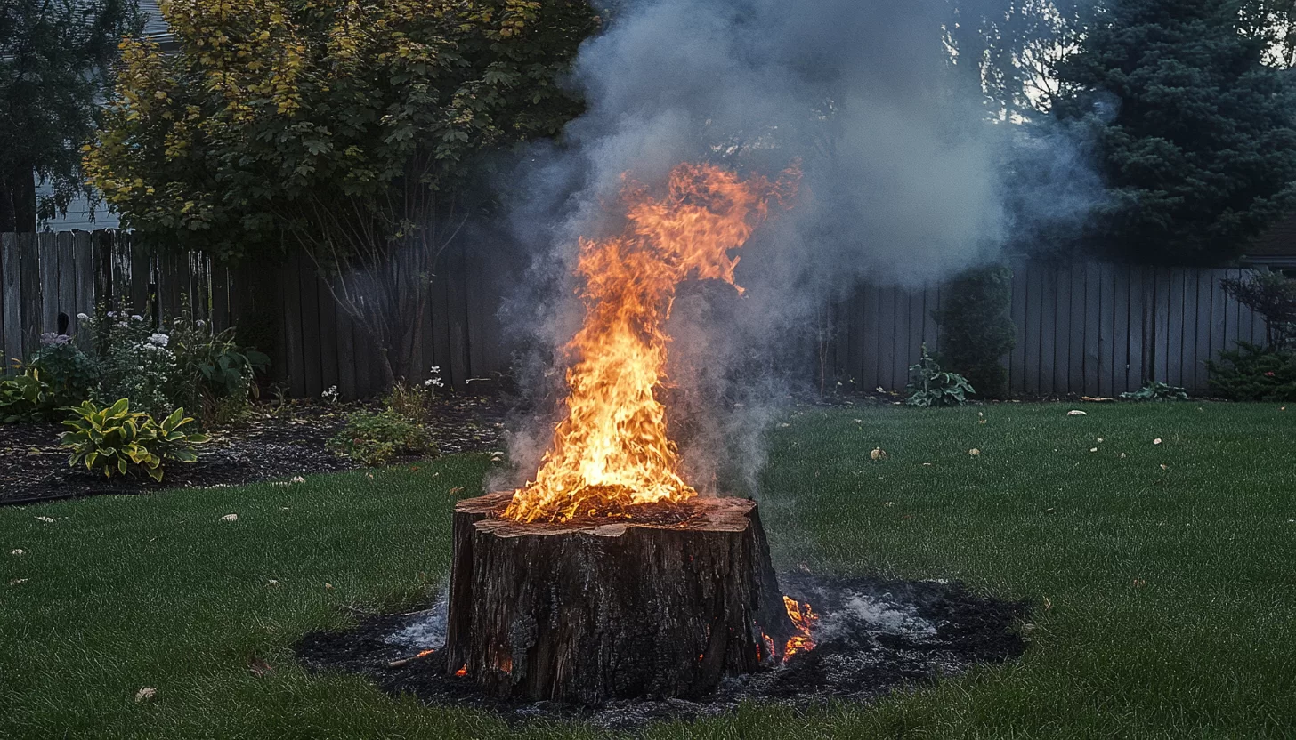 can you burn a tree stump in the ground