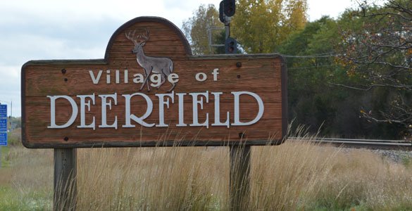 Landscaping in Deerfield Village Sign
