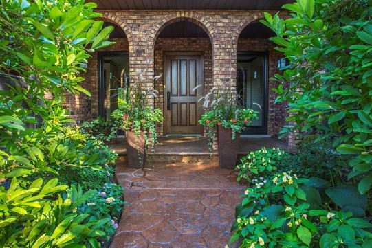 landscaping-lake-bluff-door The front of a home that received Landscaping Lake Bluff services by Kinnucan.